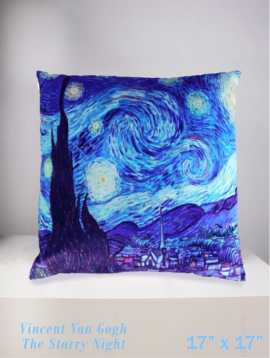 Vincent Van Gogh: The Starry Night Design Cushion Cover and Filler (double sided)